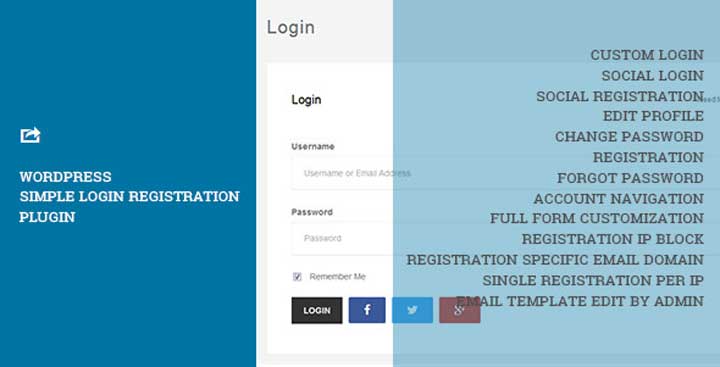 WordPress Simple Login Registration
