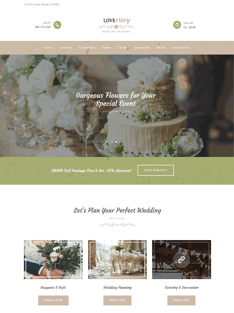 Love Story - Beautiful wedding and event planner WordPress theme