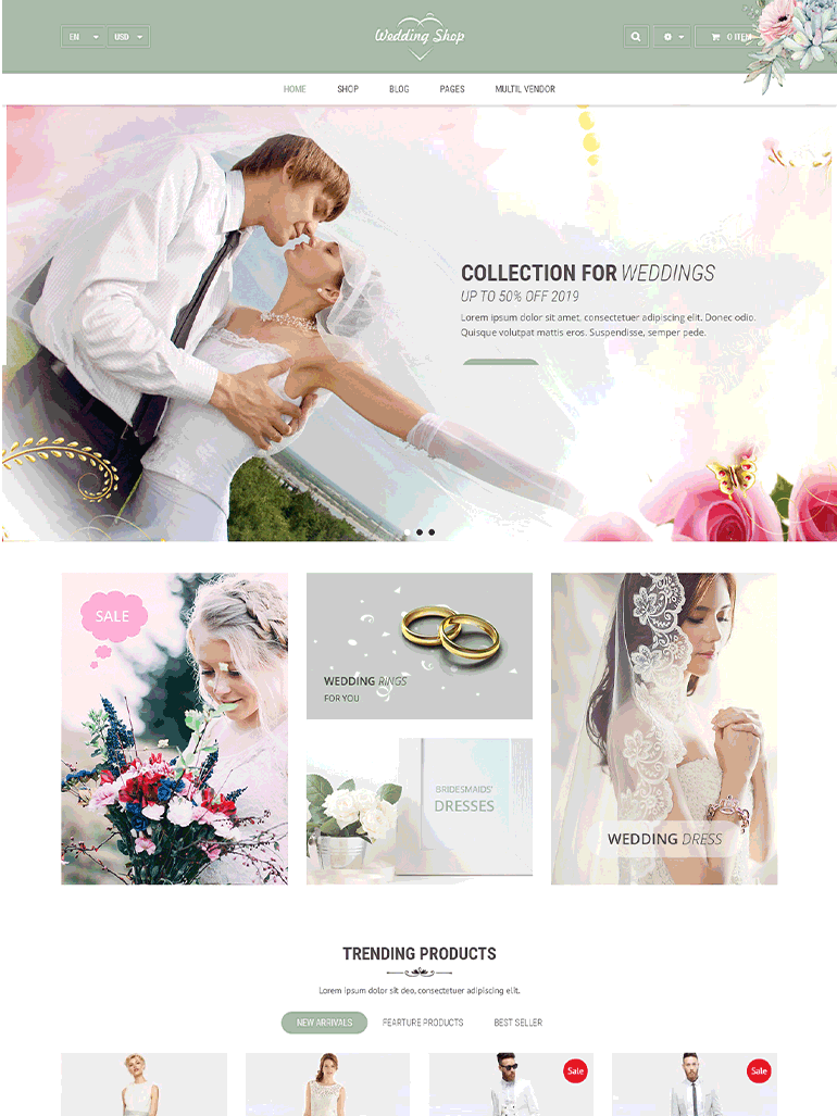 Wedding Shop - Love paradise WooCommerce WordPress theme