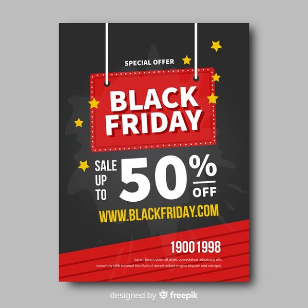 Free Flat Black Friday Flyer Template