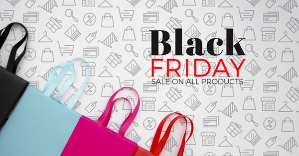 Top View Black Friday Concept Plain Background