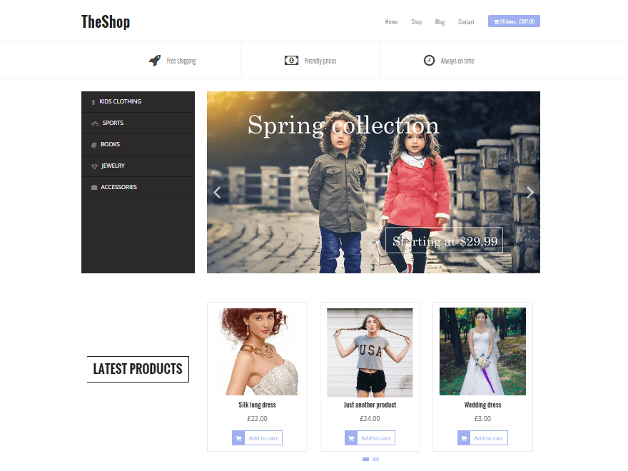 TheShop - free ecommerce wordpress theme with demo content
