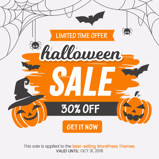 Halloween Sale: 30% OFF on Bestselling Themes