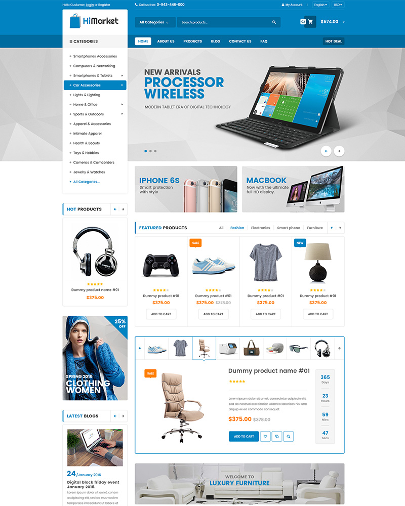 HiMarket - Electronics Store/Medical/Sport Shop WooCommerce WordPress Theme