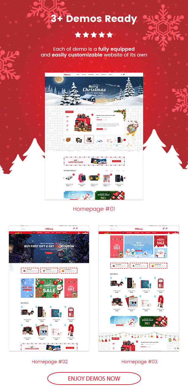 9Merry - Christmas Gift, Card & Decoration Store WordPress Theme 