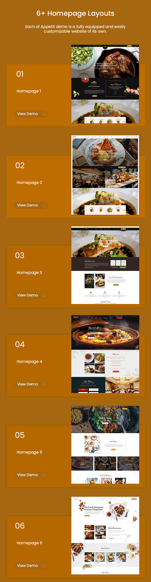 Homepage Appetit - Premium Food & Restaurant WordPress Theme