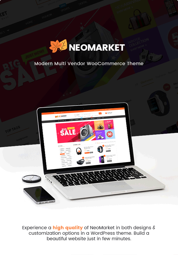 Modern Multi Vendor WooCommerce Theme - NeoMarket 