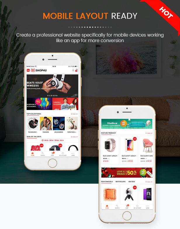 SW Shop4U - MarketPlace WordPress Theme - Mobile Layout