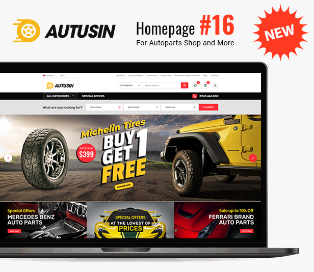 New Designs Ready in Autusin - Auto Parts Shop, Moto Store WooCommerce WordPress Theme 