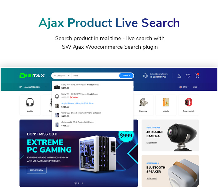 Digitax - Elementor Digital Store WooCommerce WordPress Theme