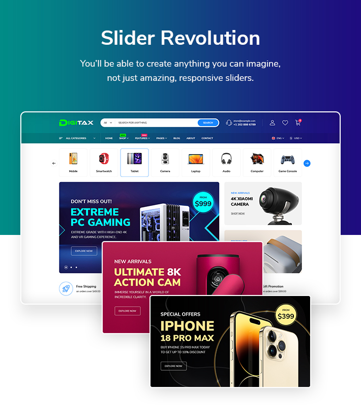 Digitax - Elementor Digital Store WooCommerce WordPress Theme