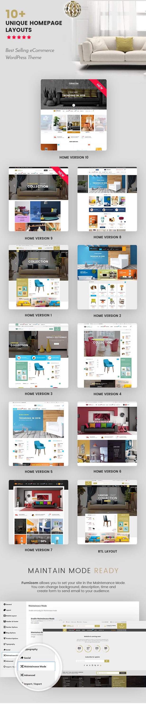 Responsive Furniture WooCommerce WordPress Theme - Homepage