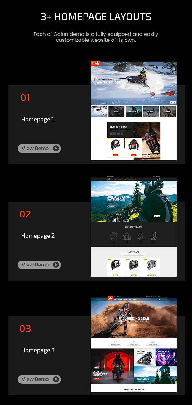 Gaion – Sport Accessories Shop WordPress WooCommerce Theme (Mobile Layout Ready)