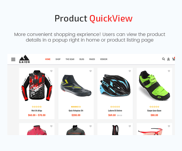 Gaion – Sport Accessories Shop WordPress WooCommerce Theme (Mobile Layout Ready)