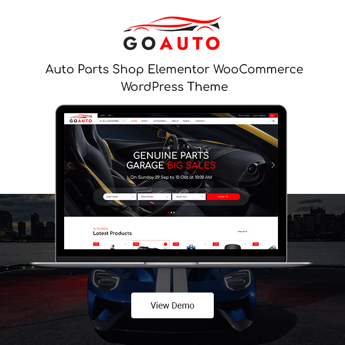 GoAuto - Auto Parts Store Elementor WooCommerce WordPress Theme