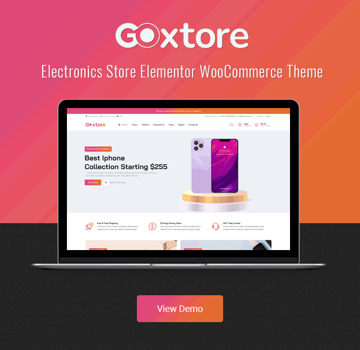 GOxtore - Electronics Store Elementor WooCommerce WordPress Theme