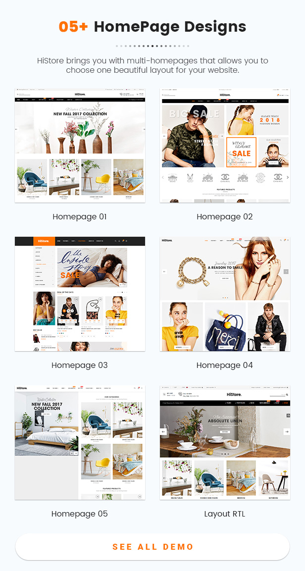 HiStore – Fashion Shop, Furniture Store eCommerce MarketPlace WordPress Theme (Mobile Layouts Ready)