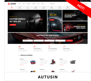 Autusin - Toko Suku Cadang Mobil & Aksesori Mobil Tema WordPress WooCommerce