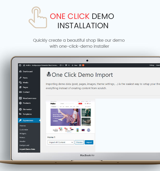 Mallon - Multipurpose Elementor WooCommerce WordPress Theme - One Click Demo Import