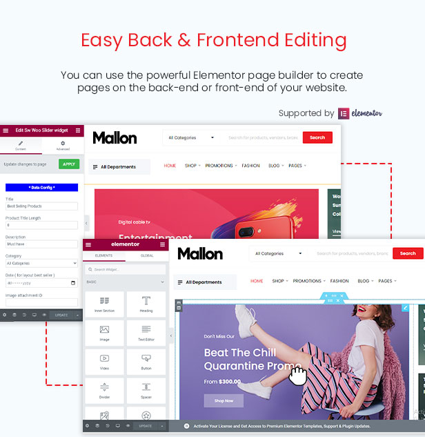 Mallon - Multipurpose Elementor WooCommerce WordPress Theme - Backend Settings