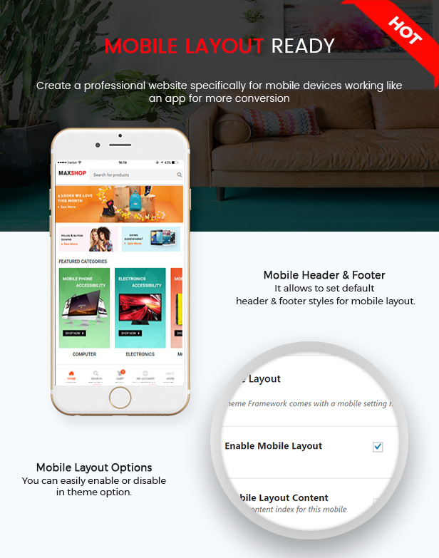 Maxshop - Responsive Elementor WooCommerce WordPress Theme - Mobile Layout