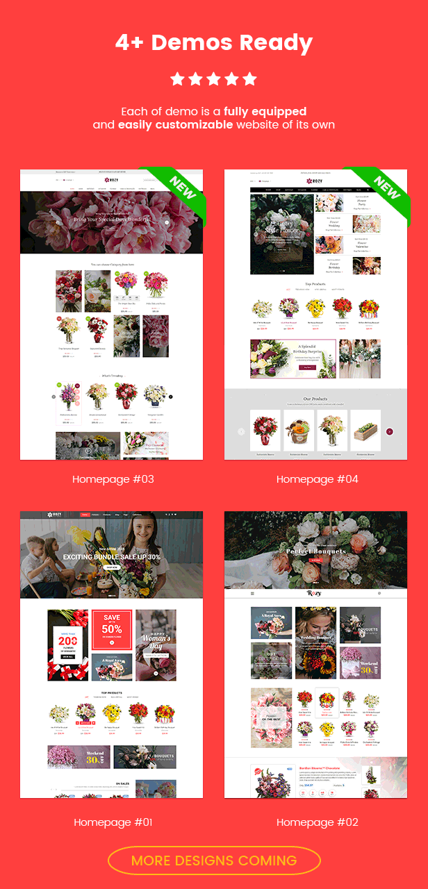 SW Rozy - Flower Boutique, Florist, Gift & Decor Shop WooCommerce WordPress Theme