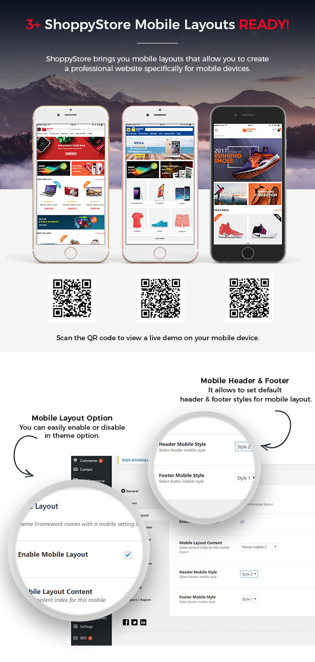 mobile layouts - ShoppyStore - Multipurpose Elementor WooCommerce WordPress Theme (15+ Homepages & 3 Mobile Layouts)
