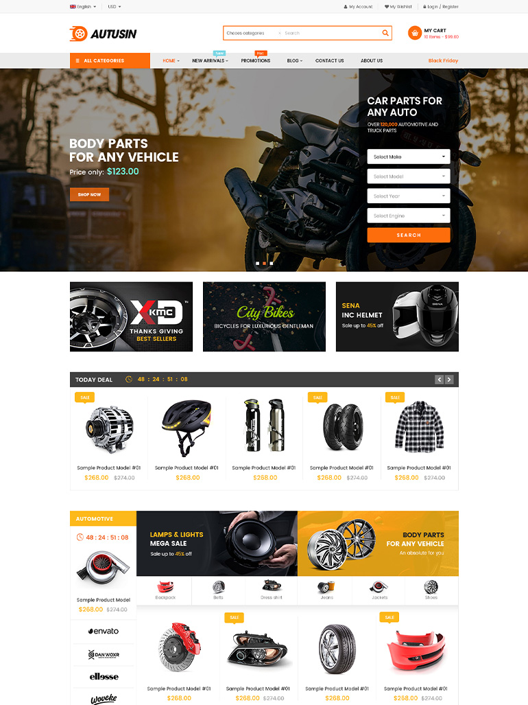 Autovalue - Auto Parts, Car Accessories Woocommerce Theme #252067