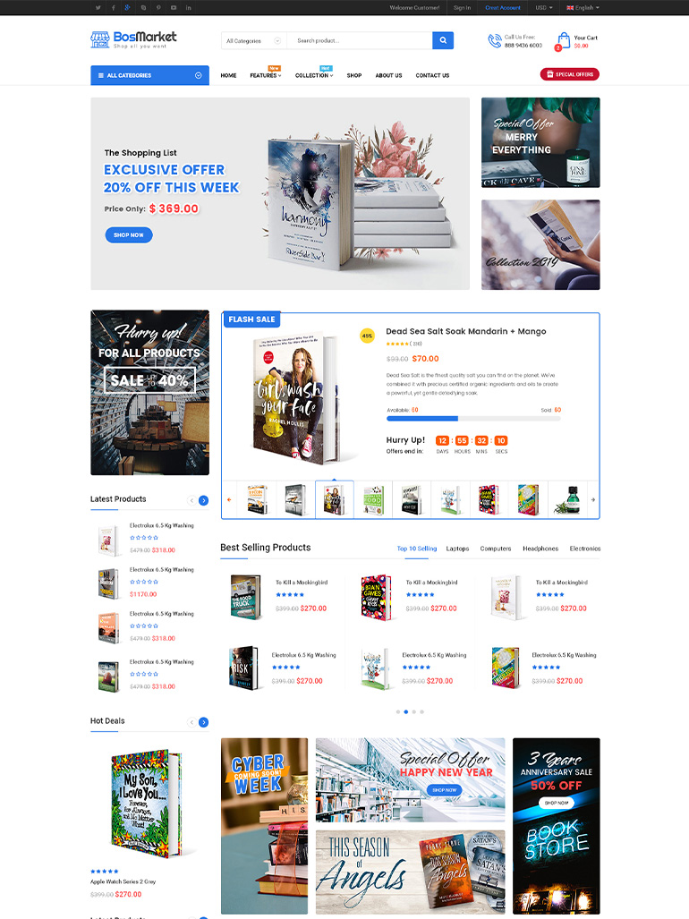 BosMarket - Flexible Multivendor WooCommerce WordPress Theme