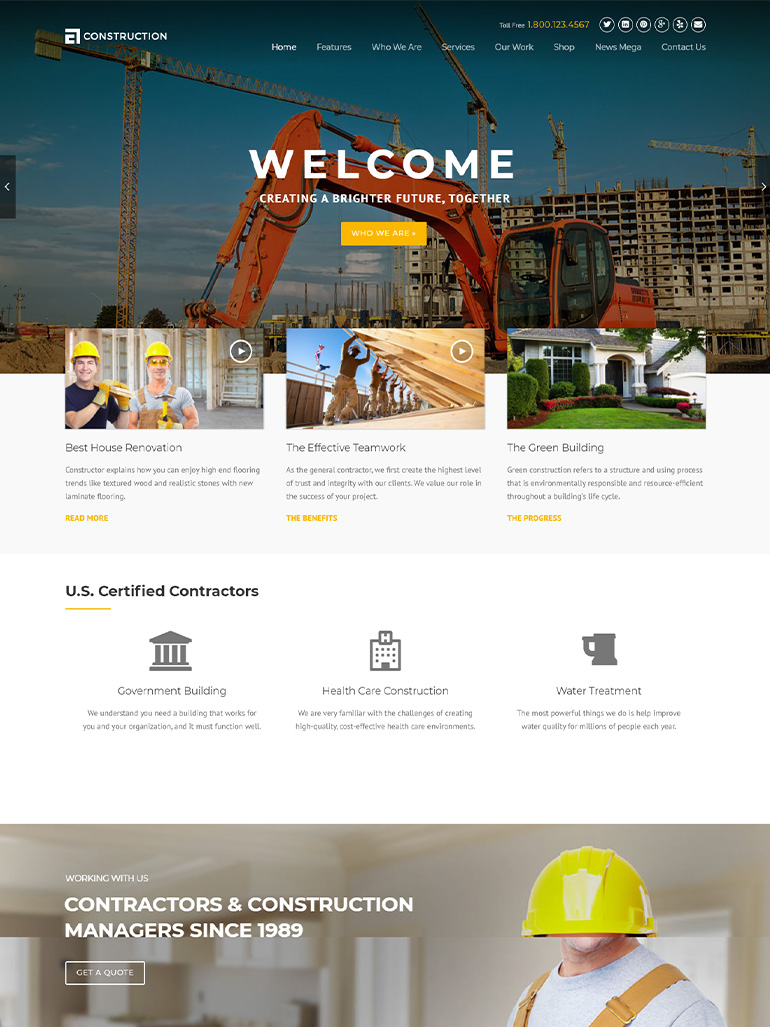 Construction WordPress Theme