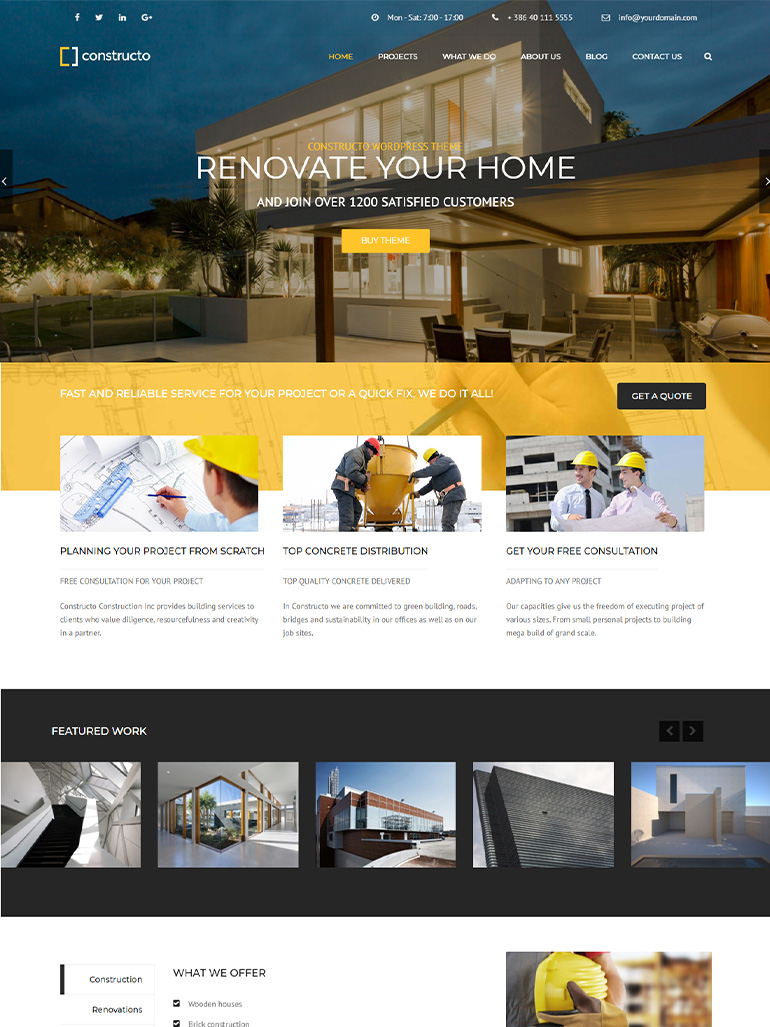 Constructo - Construction WordPress Theme