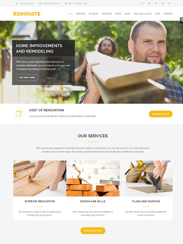 Renovate - Construction Renovation WordPress Theme