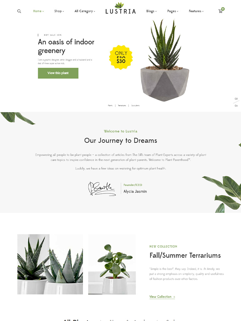 Lustria - MultiPurpose Plant Store WordPress Theme