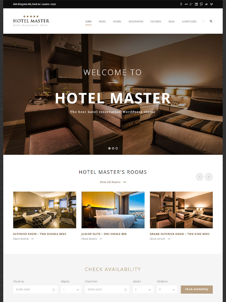 Hotel Master Booking WordPress