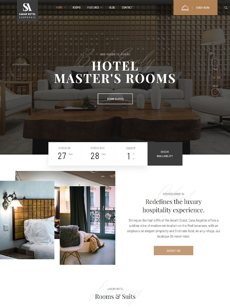 Hotel WordPress Theme | Sailing