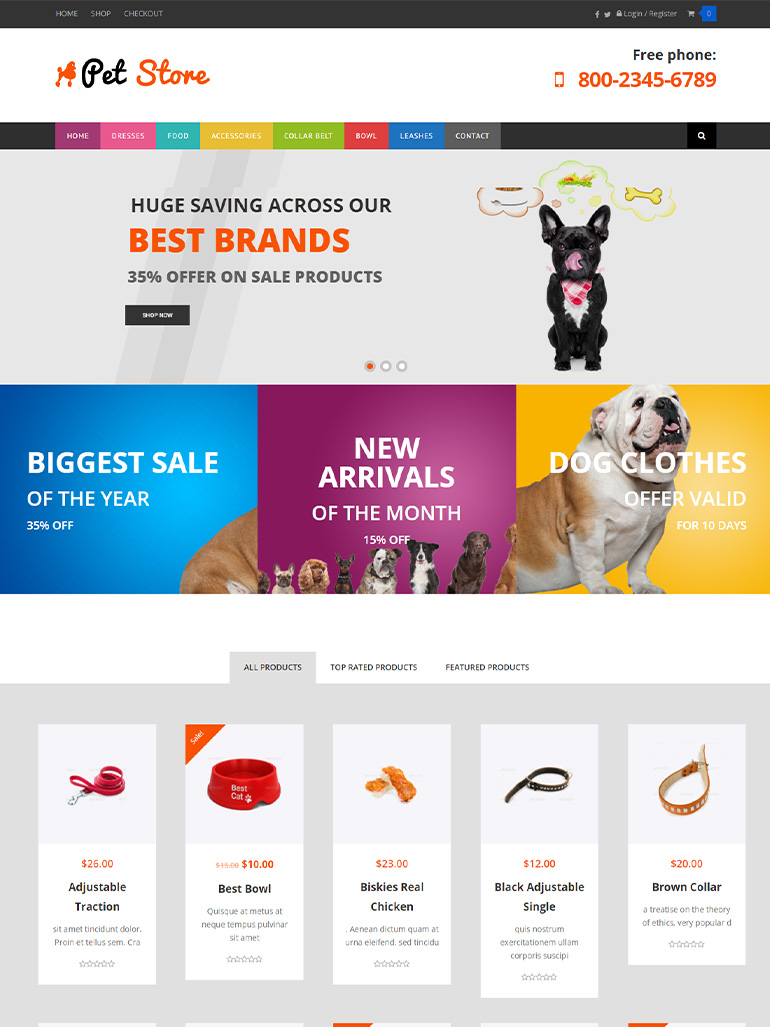 Pet Store - WordPress WooCommerce Theme