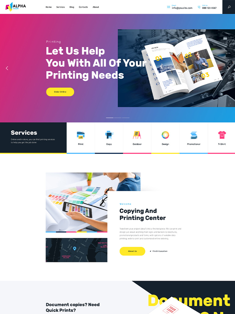 AlphaColor | Type Design & Printing Services WordPress Theme