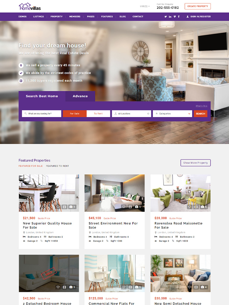 Home Villas | Real Estate WordPress Theme