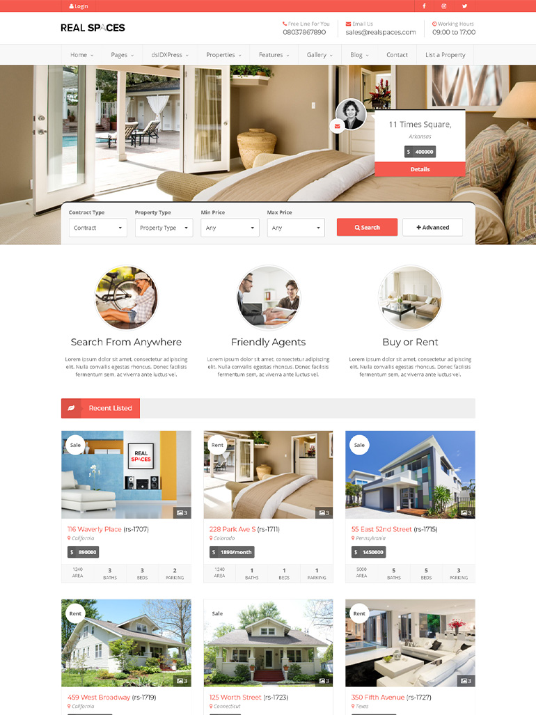 Real Spaces - WordPress Properties Directory Theme