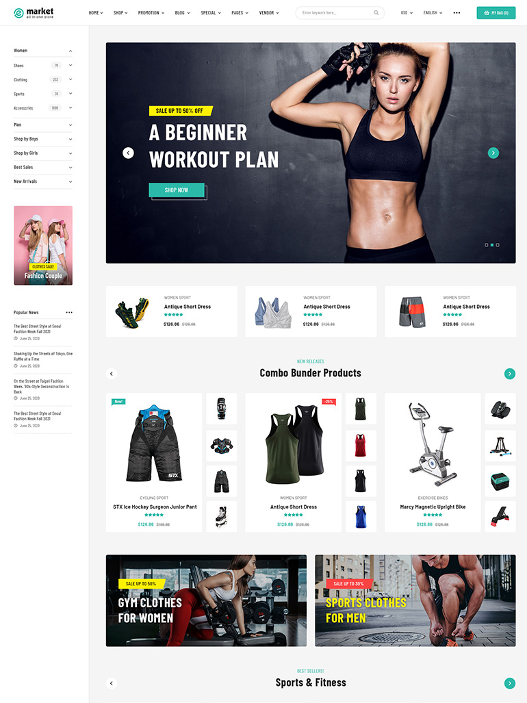 emulsie wang Voorafgaan 7+ Best Sports Shop, Fitness WooCommerce WordPress Themes