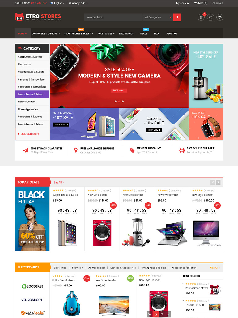 EtroStore - Electronics Store WooCommerce WordPress Theme 