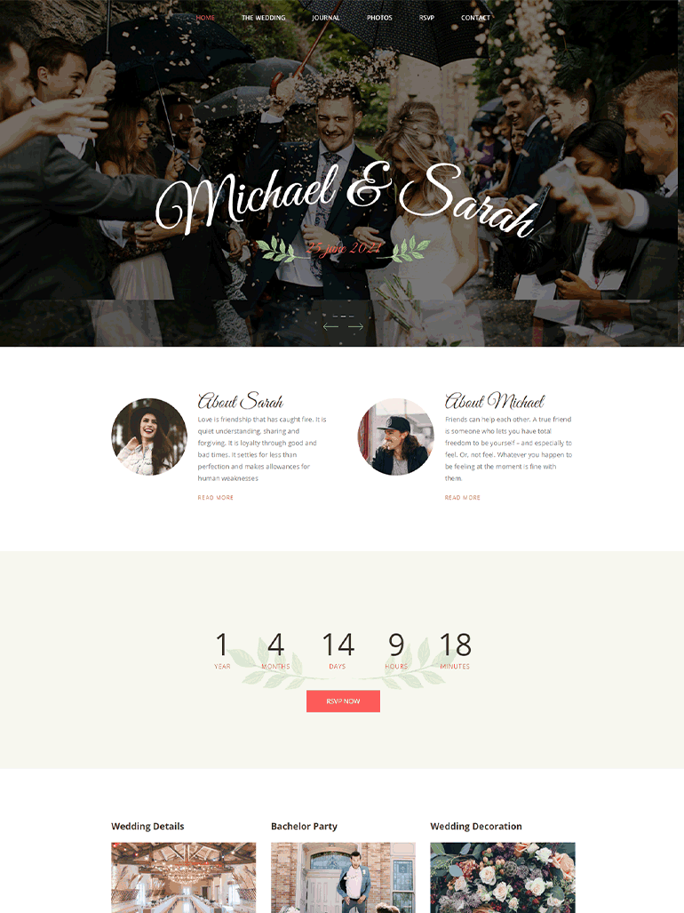 Marriage - Responsive Wedding WordPress theme