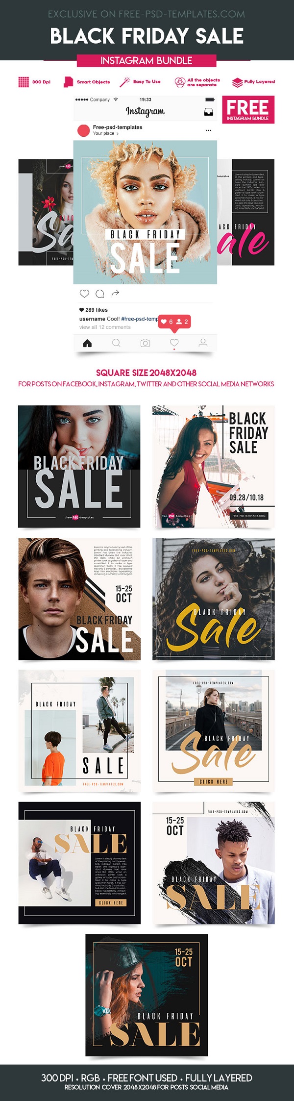 Free Black Friday Sale Instagram Banners Bundle