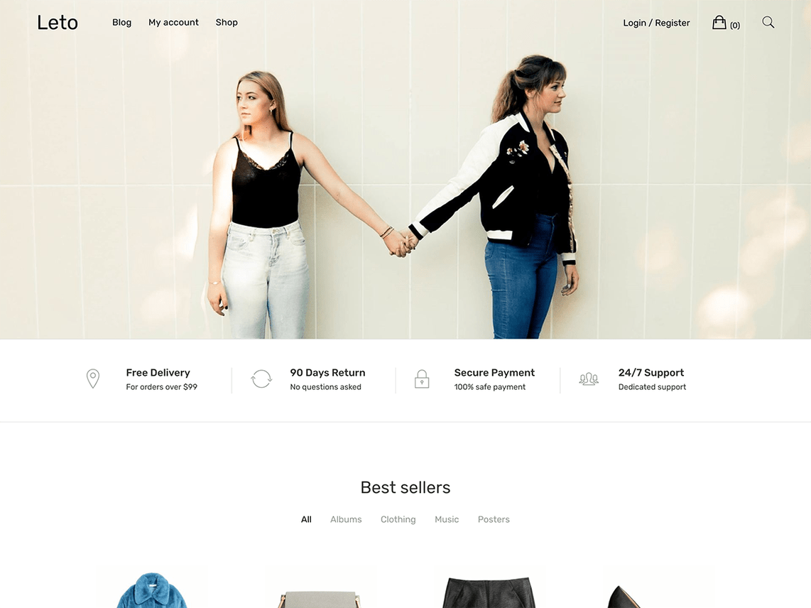 Leto - free ecommerce wordpress theme