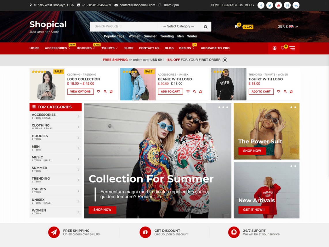 Shopical - free ecommerce wordpress theme