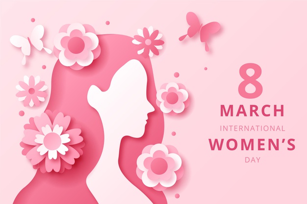 International women's day side view in paper style Free Vector
