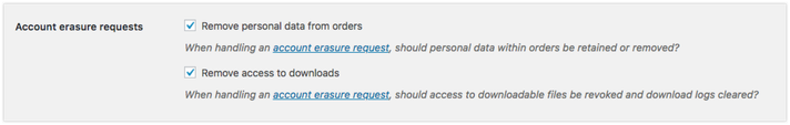 WooCommerce 3.4 - GDPR Features