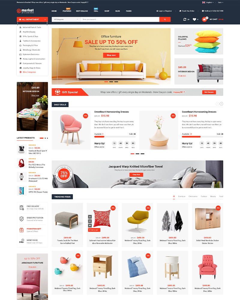 eMarket - Multi Vendor MarketPlace WooCommerce 4.2.2 WordPress Theme