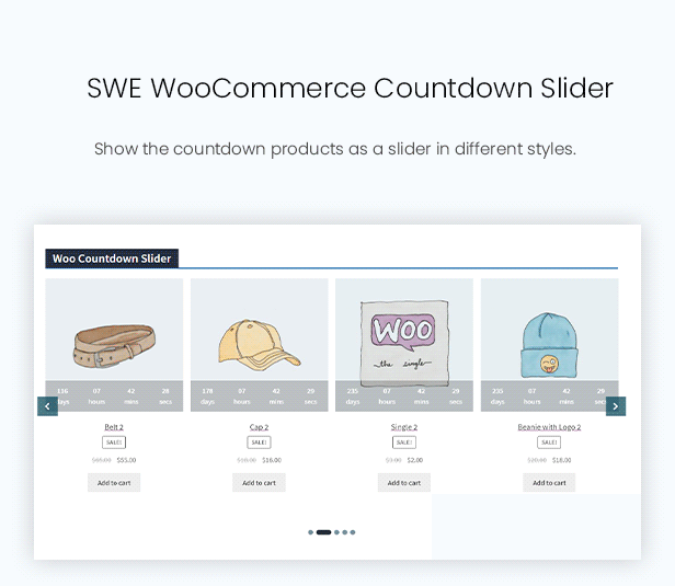 Widget Penggeser Hitung Mundur Produk di Woo Elements - Elementor Addons untuk WooCommerce WordPress Plugin