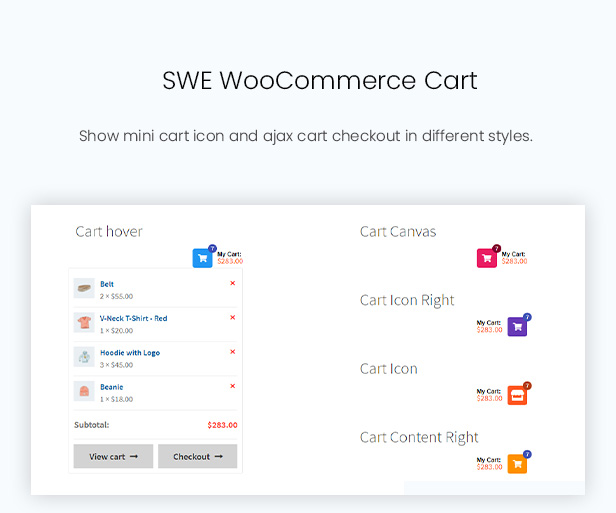 WooCommerce Mini Cart Widget di Woo Elements - Elementor Addons untuk WooCommerce WordPress Plugin